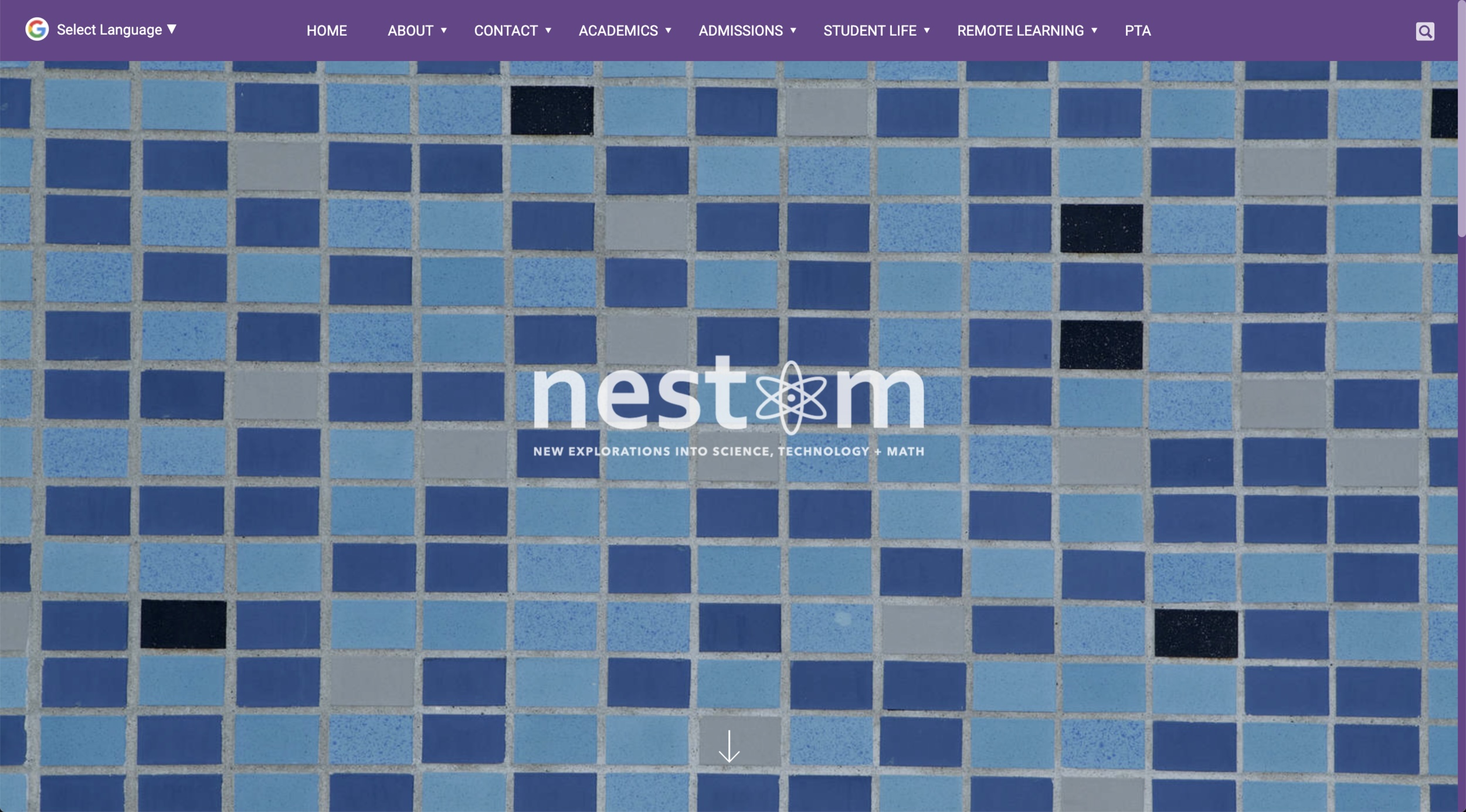 NEST+m school website homepage