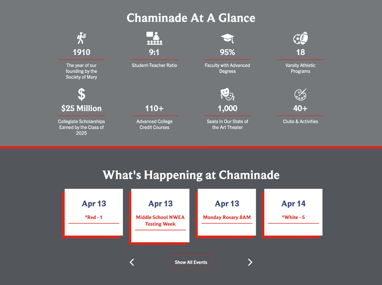 Chaminade College Prep homepage