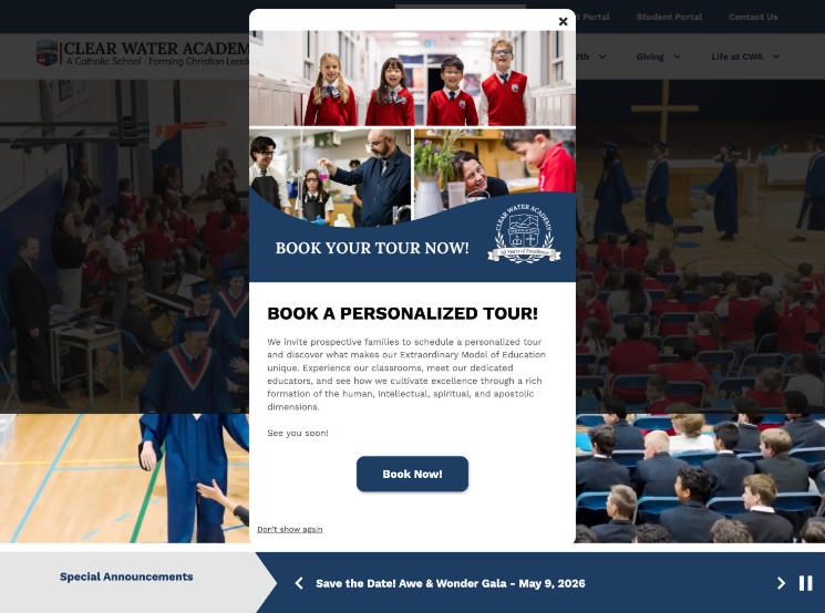 Clear Water Academy homepage