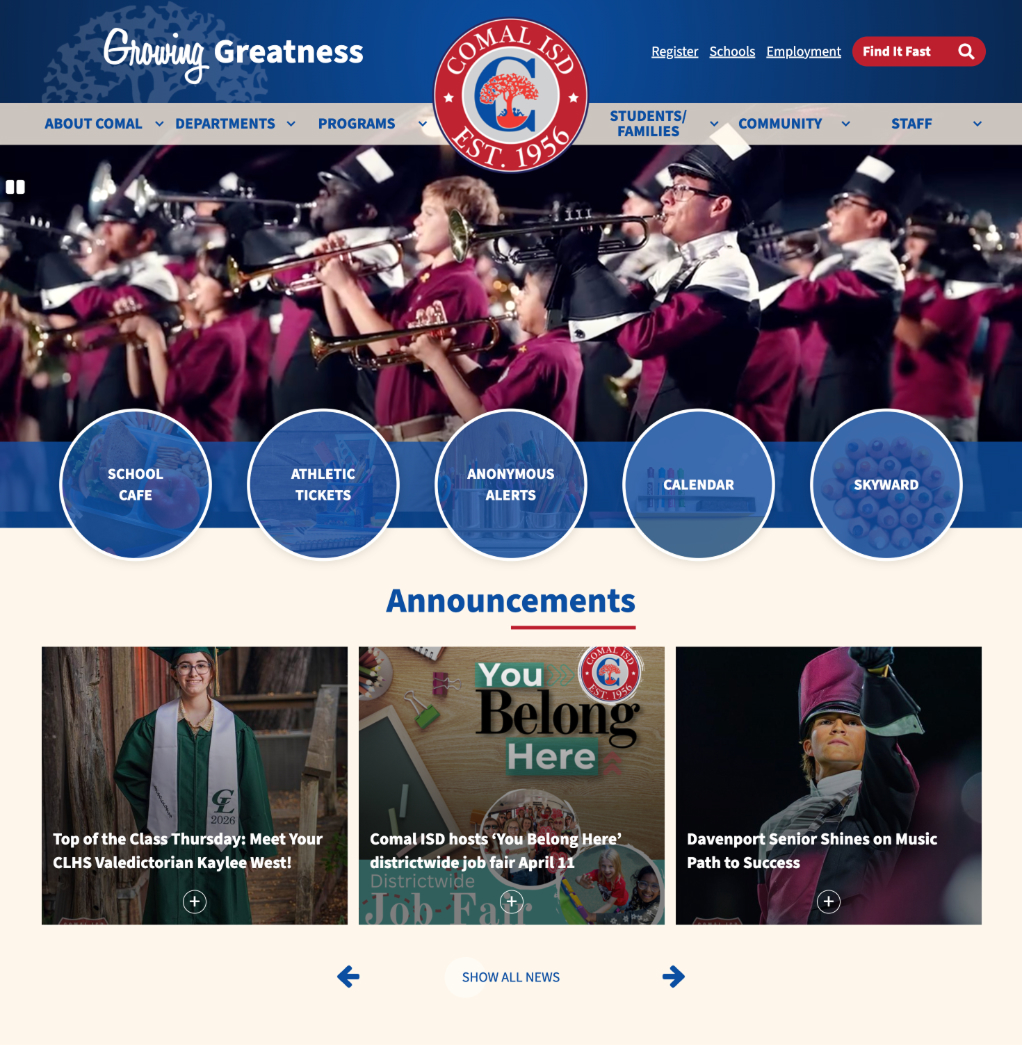 Comal ISD homepage