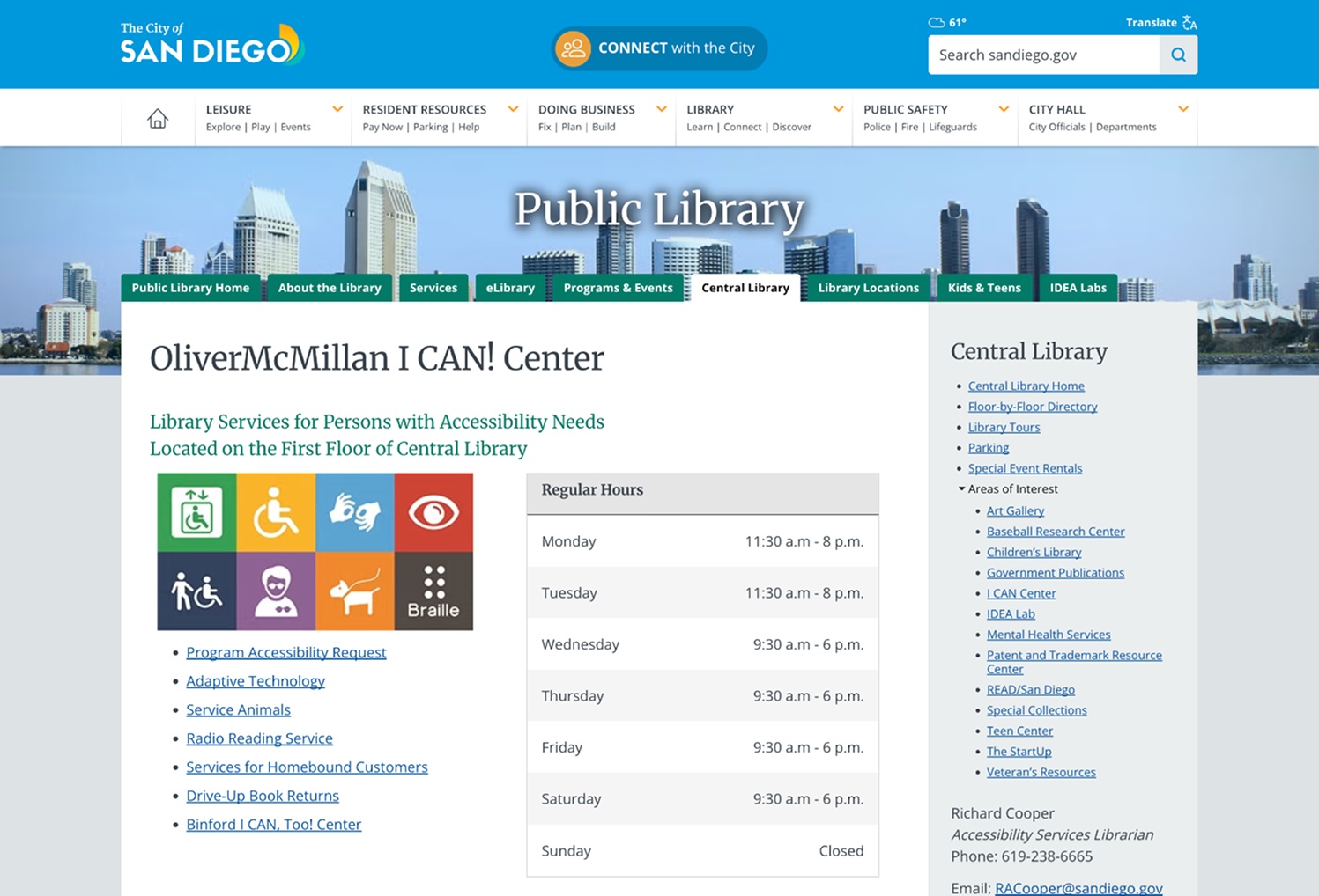 Original I CAN! Center — dense, text-heavy, no clear structure
