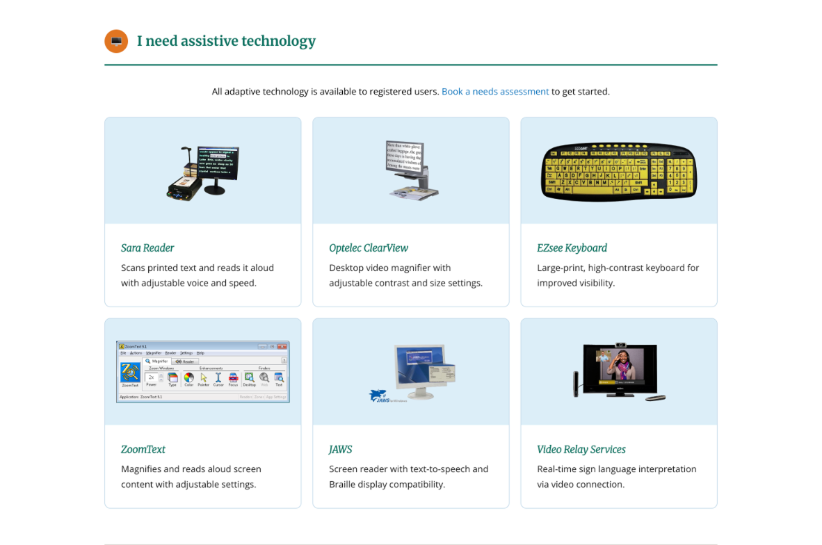 Adaptive technology section